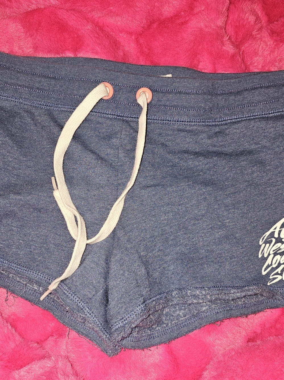 Aeropostale Navy Blue Women's Drawstring Athletic Shorts with White Accent